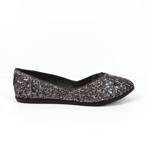 Toms Womens Jutti Rainbow Glitter Ballet Flats Size 9.5 Almond Toe Slip-On